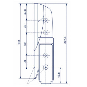 technical drawing of a fermod 470 hinge