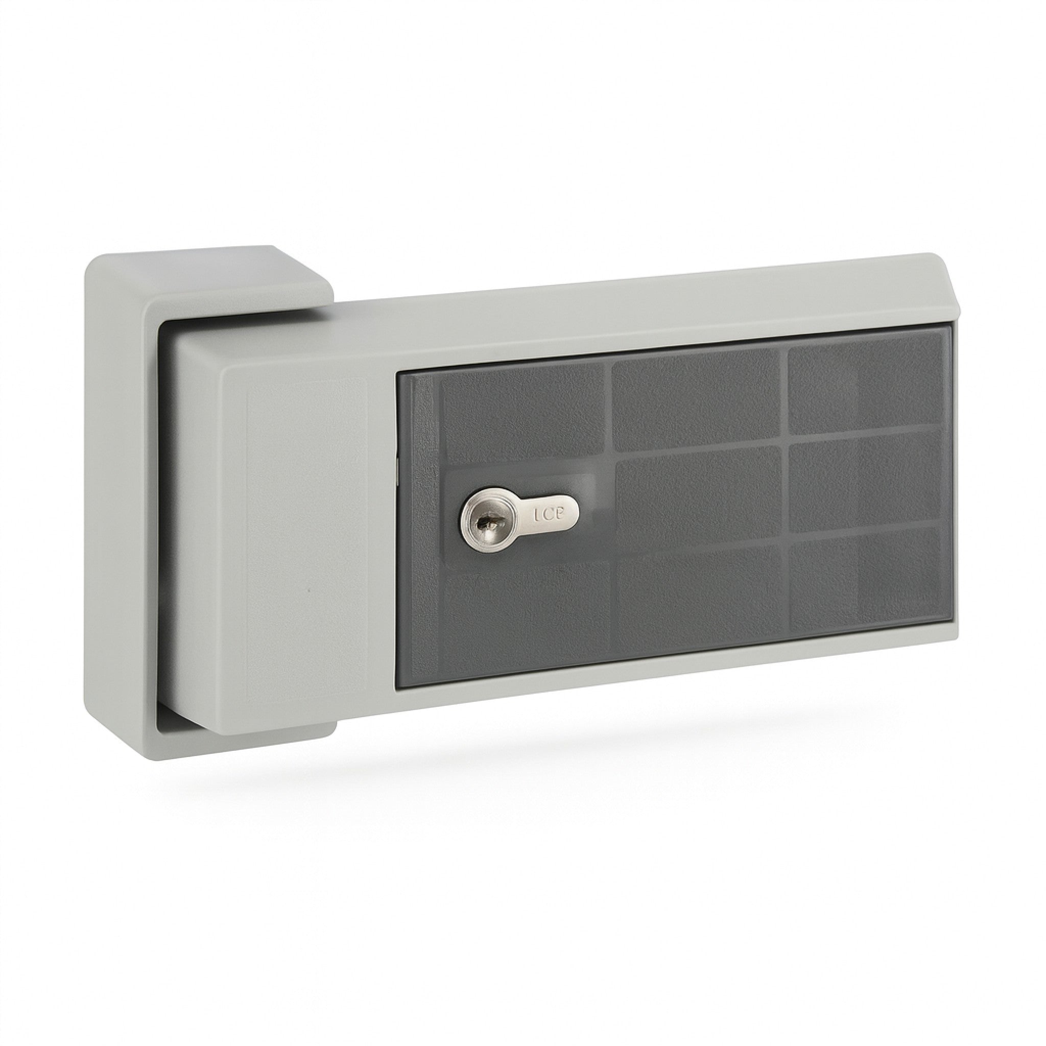 Fermod 921 Coldroom handle two tone grey composite with lock with white background