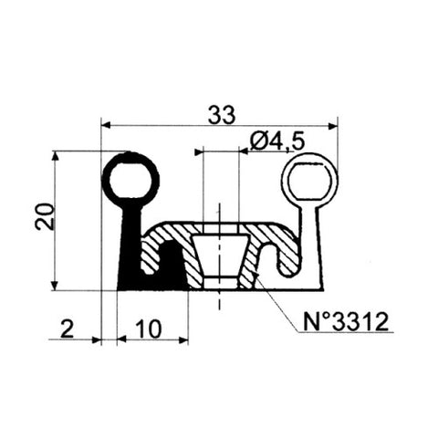Fermod 2311 Sliding Door Gasket - 24m Roll - Absolute Coldroom
