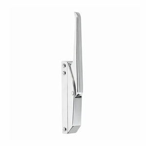 Chrome door handle on a white background