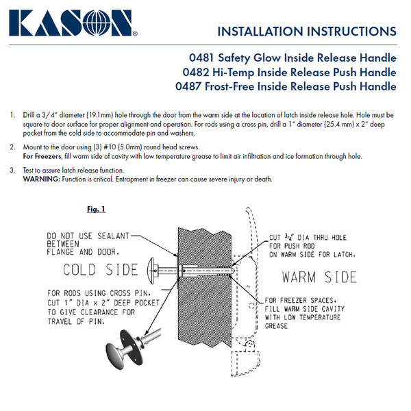 KASON 58 Cold Room Handle Absolute Coldroom