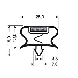 Magnetic Door Gasket Seal with dimensions | Absolute Coldroom
