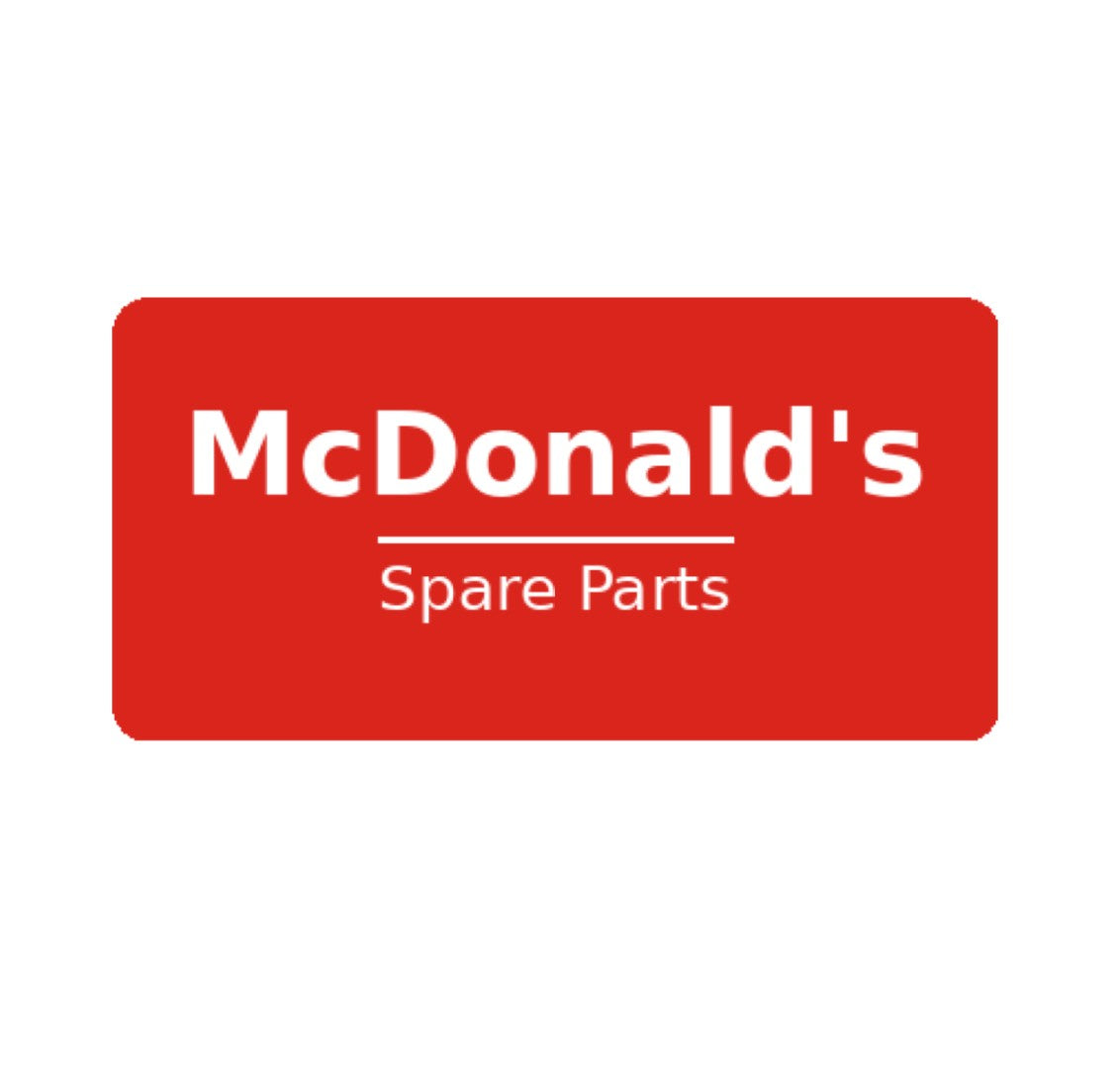 McDonalds Spare Parts Logo in red with white text