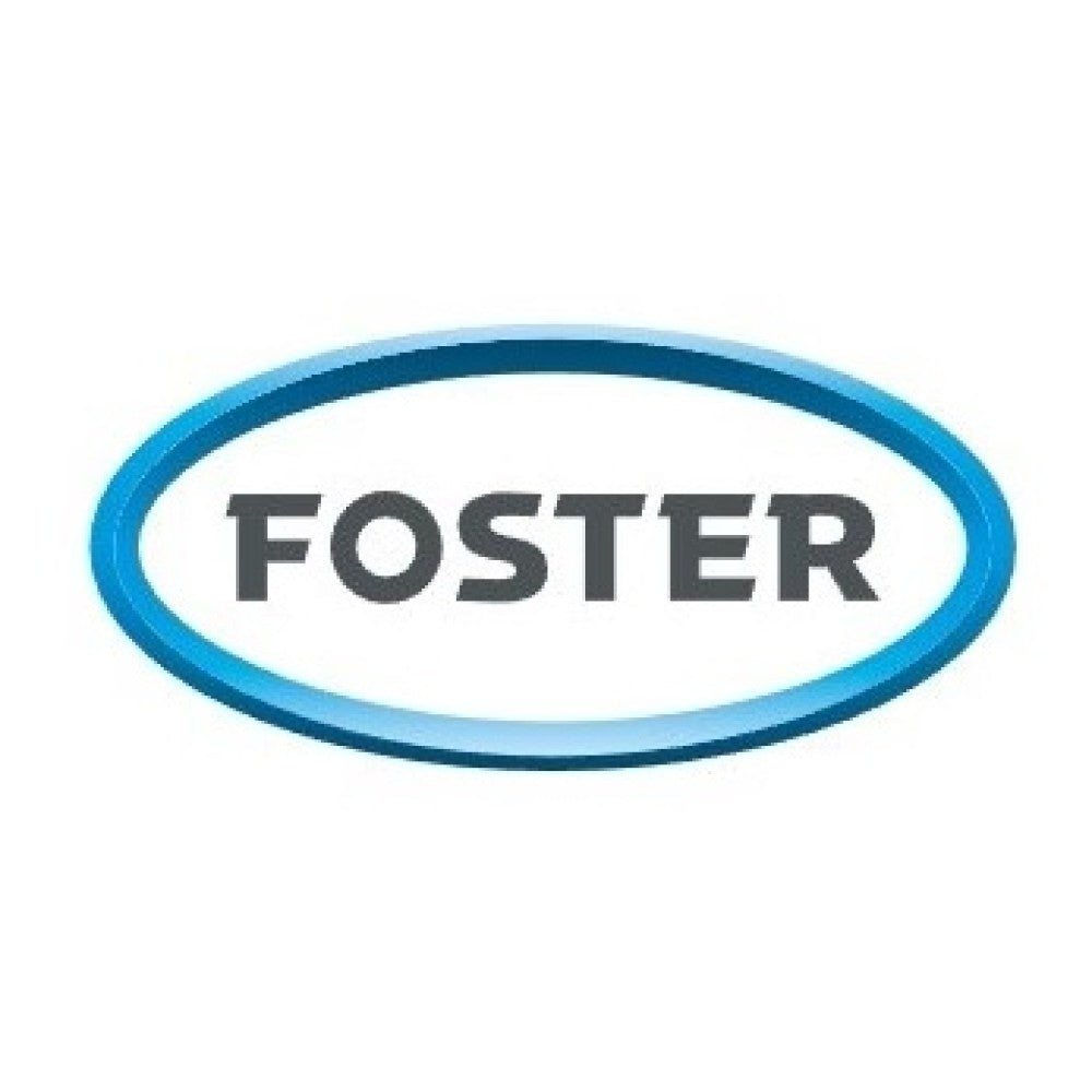Foster logo with ble oval and black forster text