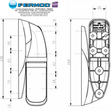 Fermod 1671 hinge drawing with dimensions