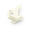 White plastic bracket on a white background