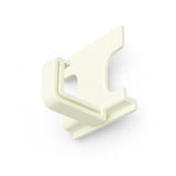 White plastic bracket on a white background