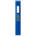Blue door sign with yellow text 'Save Energy Please Close Doors' on a white background