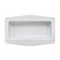 Fermod white plastic recessed tray to suit 7530 sliding door handle on white background