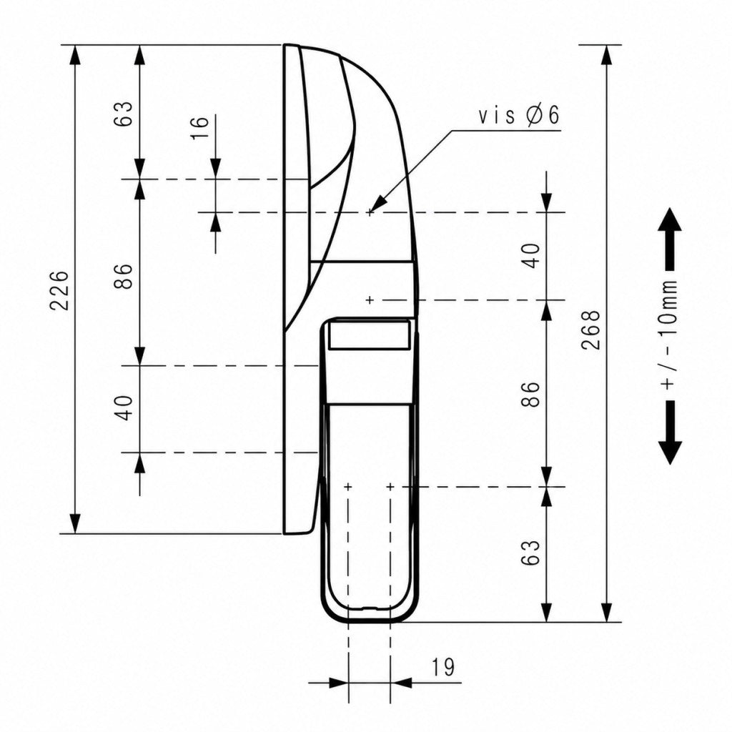 Fermod 1573 Cold Room Hinge - Rising - Absolute Coldroom technical drawing