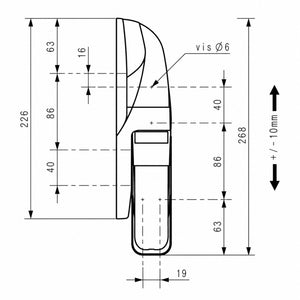 Fermod 1573 Cold Room Hinge - Rising - Absolute Coldroom technical drawing