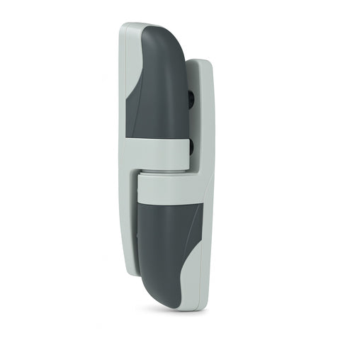 Fermod 1573 hinge in light and dark grey on white background.