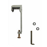 Metal bracket with additional components on a white background