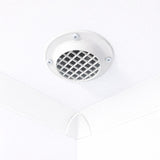 White ceiling vent on a white background