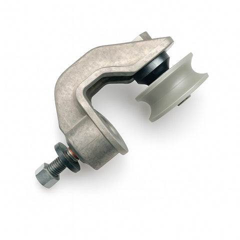 Fermod 217 roller on metal G shaped bracket.