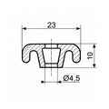 Technical drawing of Fermod 3312 retaining strip in profile