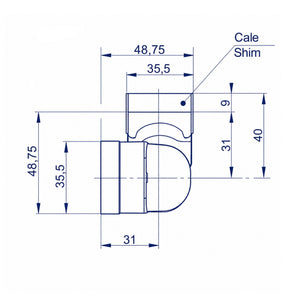 technical drawing of a fermod 470 hinge