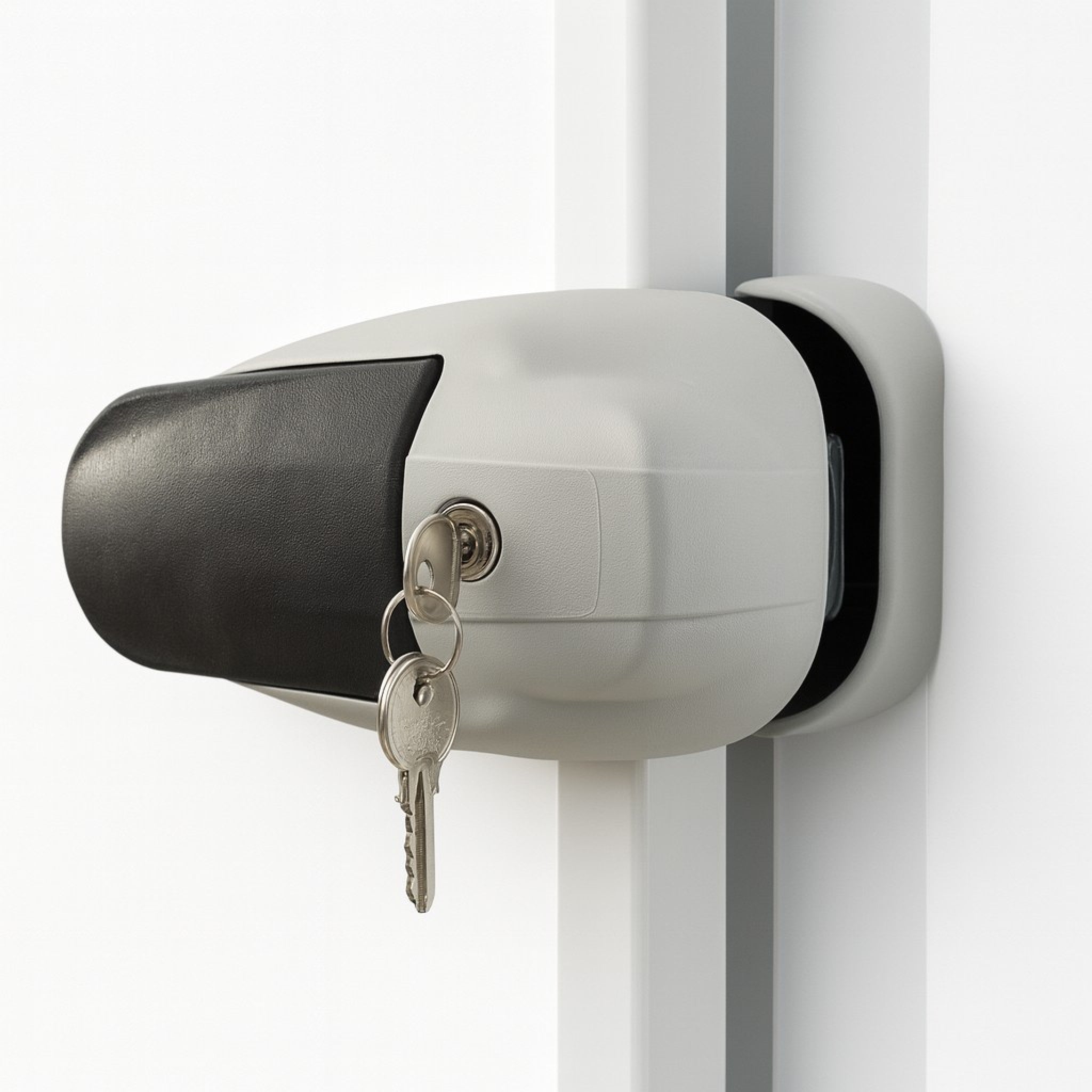 Fermod 521 handle in grey and black with keys inserted