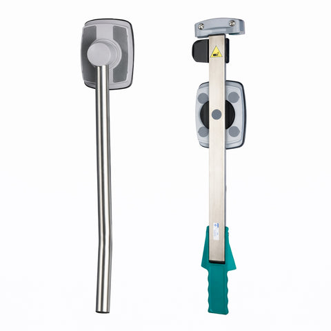 Fermod 6200 sliding coldroom door handles with grey and green components