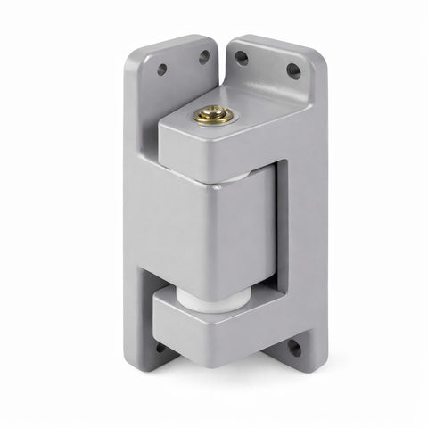Fermod 746 hinge in enamel grey. White washers and Brass coloured pin