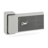 Fermod 921 Coldroom handle two tone grey composite with lock with white background