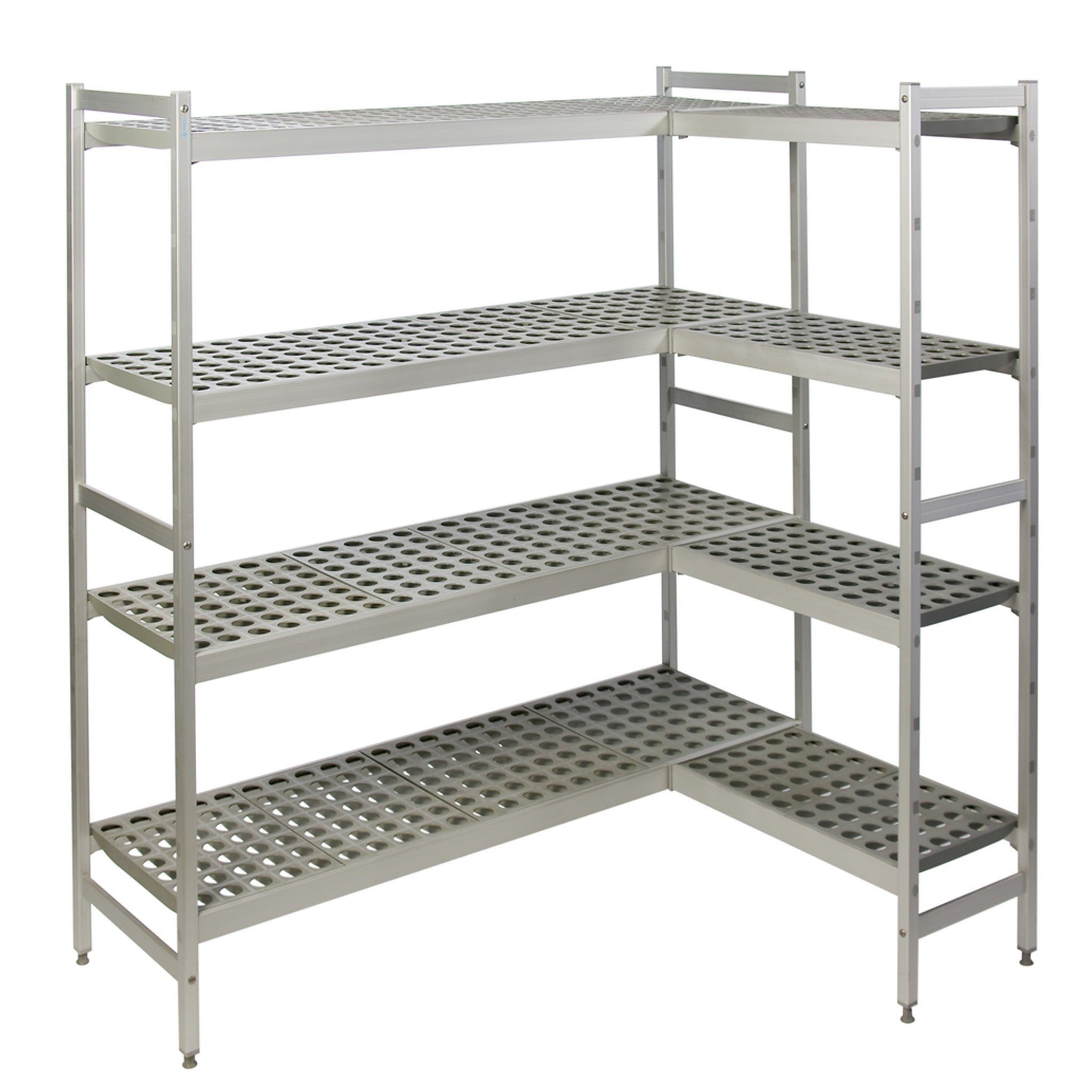 Fermod fermostock 6611 aluminium shelving - 4 tier L-shaped bay