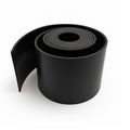Black rubber roll on white background 80mm x 3mm x 2m