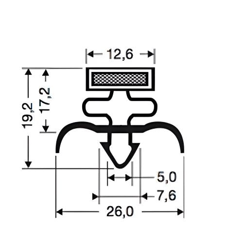 Foster Coldstores Magnetic Door Seal Gasket with dimensions
