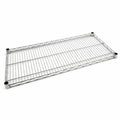 Metal wire shelf on a white background
