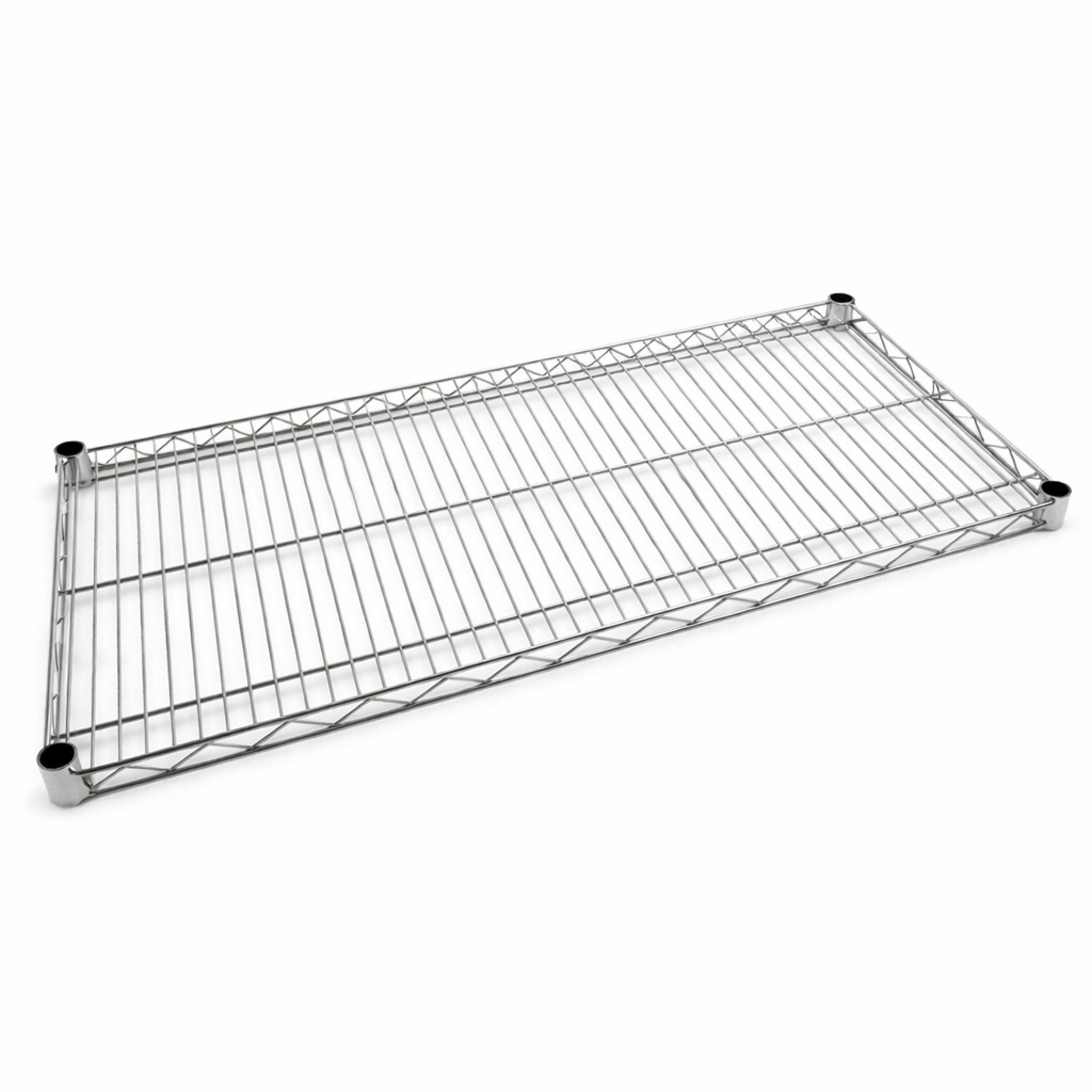 Metal wire shelf on a white background
