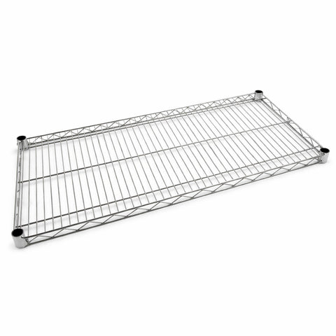 Metal wire shelf on a white background