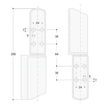 Intertecnica 2950 Series Hinge 78-112mm  technical drawing