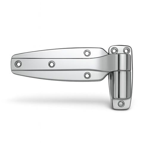 Chrome metal hinge on a white background. Kason 1245 Chrome Rising Hinge - Absolute Coldroom