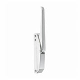 Chrome door handle on a white background