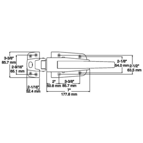 Kason 56 coldroom handle technical drawing