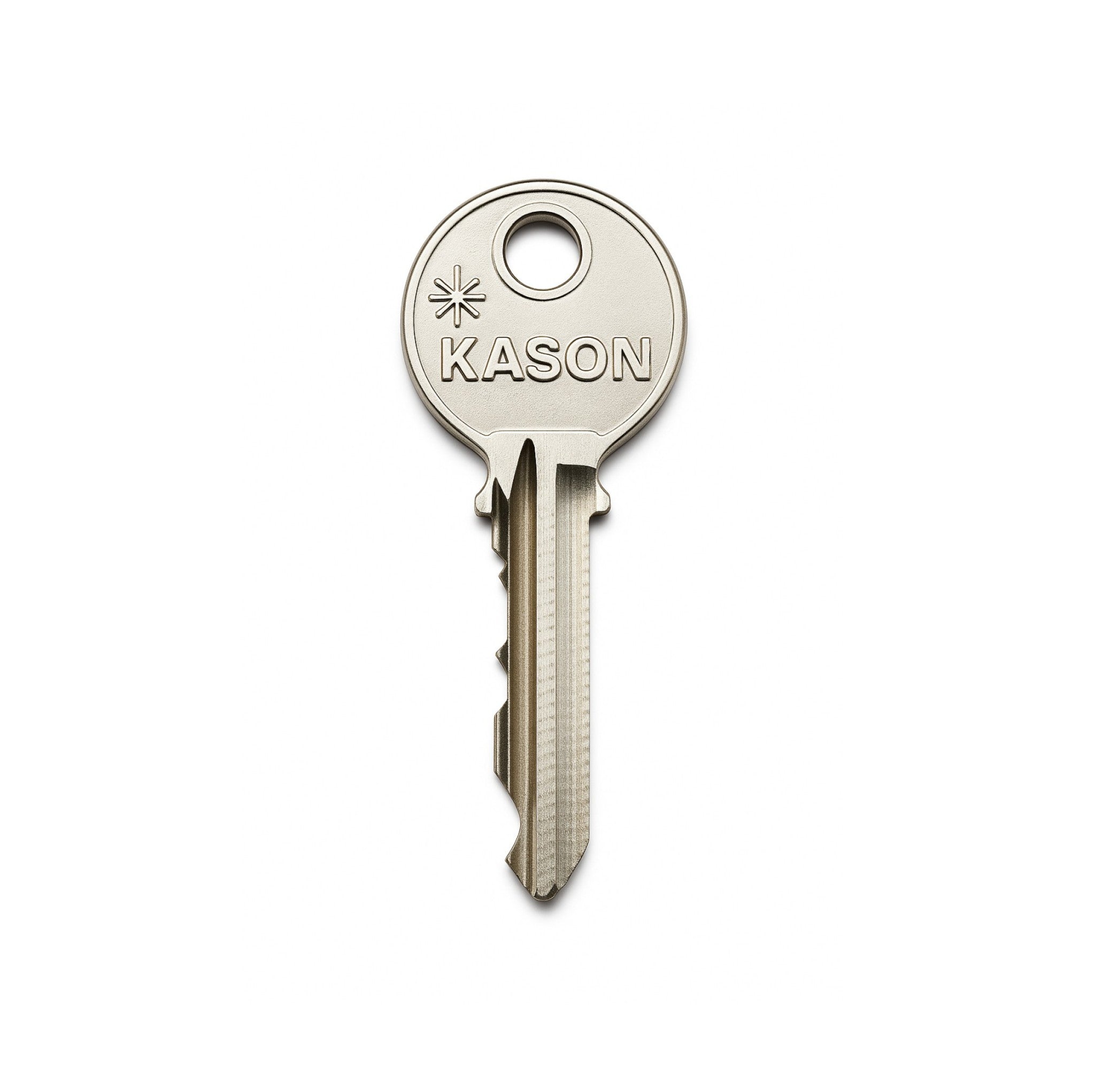 Kason key in silver on white background