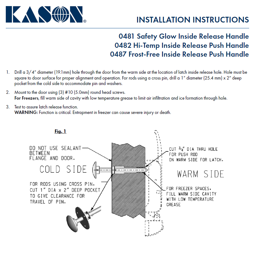 Kason 58 fitting instructions