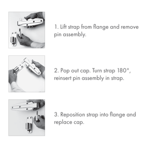 Diagram showing how to reverse Kason 1245 hinge