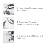 Diagram showing how to reverse Kason 1245 hinge
