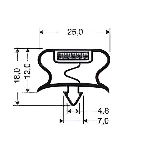 Magnetic Door Gasket Seal with dimensions | Absolute Coldroom