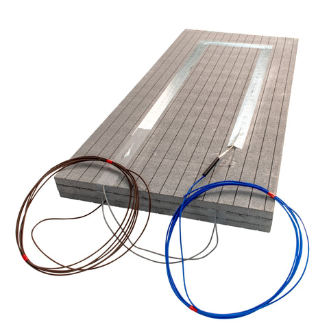 25mm modular heater mat - grey styrofoam with blue and brown wires