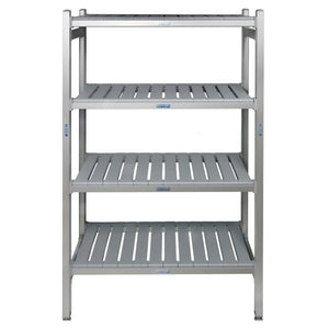 Eko-Fit Aluminium Coldroom Shelving with grey composite shelves - Absolute Coldroom