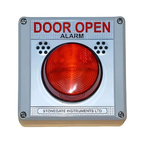 Stonegate Door open alarm with red beacon