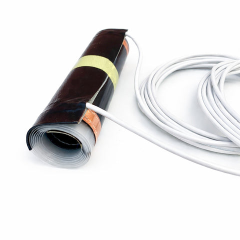 Black coiled Thermal Dynamics Foil Threshold Heater with white tails - Absolute Coldroom
