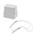 Grey low voltage transformer and white silicone wire heater