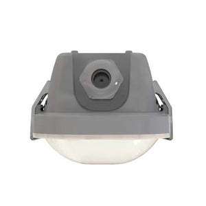 End view of ansell LED light fitting in grey and white