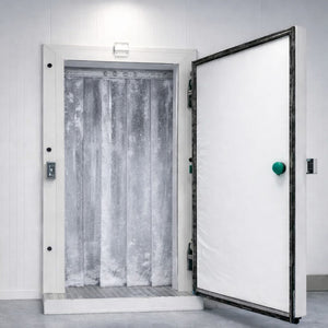 Cold storage door with fermod 921 external and internal inner release handle