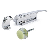 Chrome door handle set on a white background. Kason 56 Cold Room Door Handle - Complete Handle Kit - Absolute Coldroom