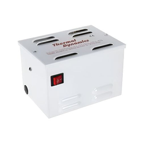 Thermal Dynamics Transformer in white metal box with red text