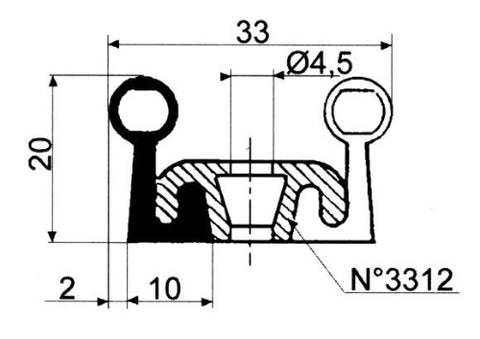 Fermod 2311 Sliding Door Gasket - 24m Roll - Absolute Coldroom